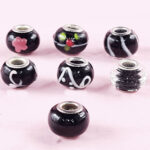 Charm Glass Beads Black