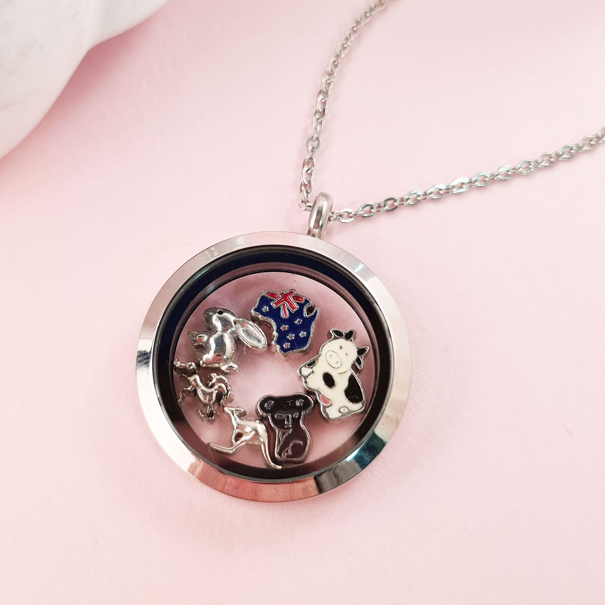 rose gold floating locket