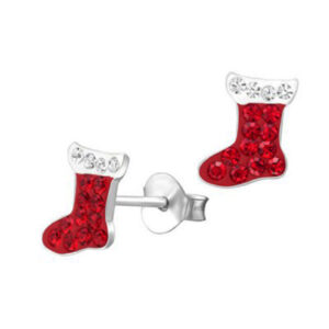 Sterling Silver Christmas Stocking Earrings