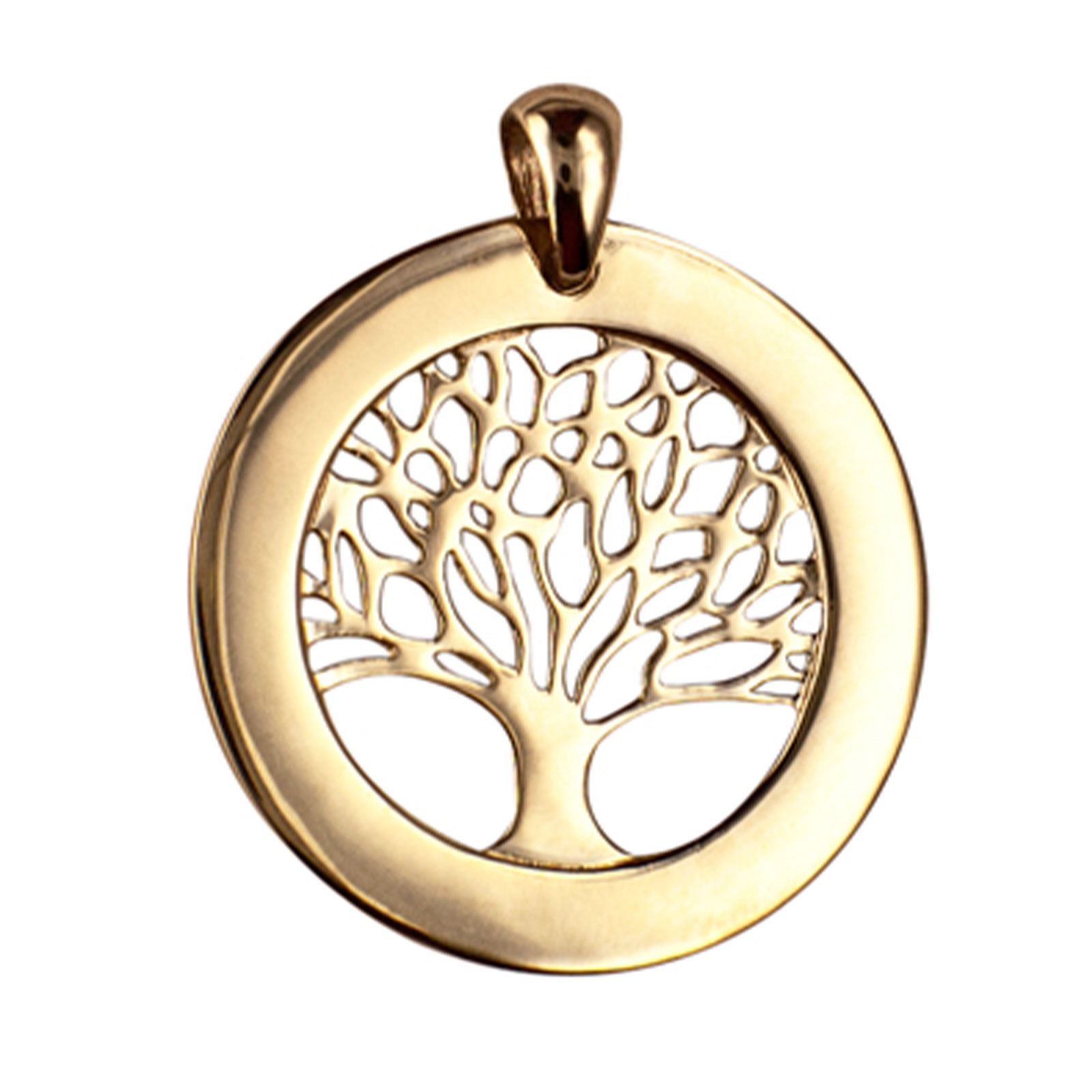 Cremation Pendant Tree of Life Enamel Gold Vermeil Two Tone