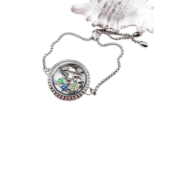 Mixed Size Stainless Steel Floating Locket Bracelet Living Memory Medal  Glass Bracelet DIY Jewelry Women's Gift - AliExpress