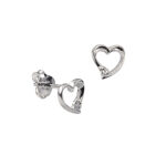 Sterling Silver Heart CZ Earrings