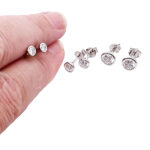 Sterling Silver Bezel CZ Earrings