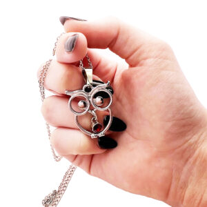 Birthstone Owl Necklace