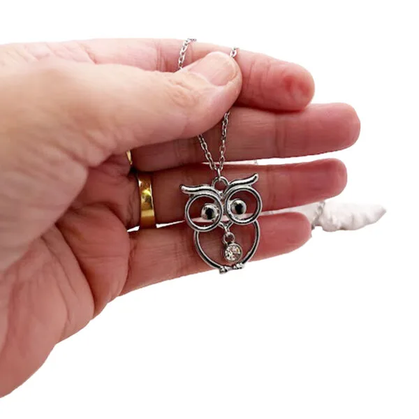 Birthstone Owl Necklace