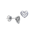 Filigree Heart Stud Earrings
