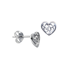 Filigree Heart Stud Earrings