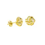 9ct Gold Diamond Knot Studs
