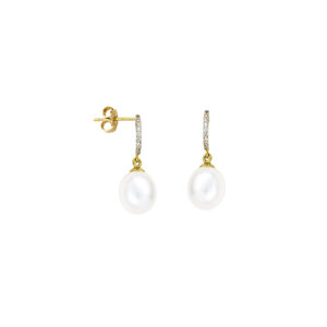 Pearl and CZ Earrings