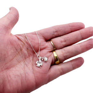 Sterling Silver Clover and Rose Necklace 6 Clover and Rose Necklace