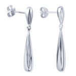 Sterling Silver Elongated Teardrop Studs