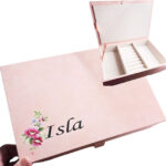 Flower Personalised Jewellery Case Medium