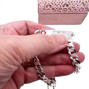 Sterling Silver Medical Bracelet Curb Link 6 Sterling Silver Medical Bracelet