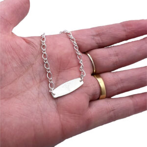 Sterling Silver Medical Bracelet Figaro Link 7 Medical Bracelet