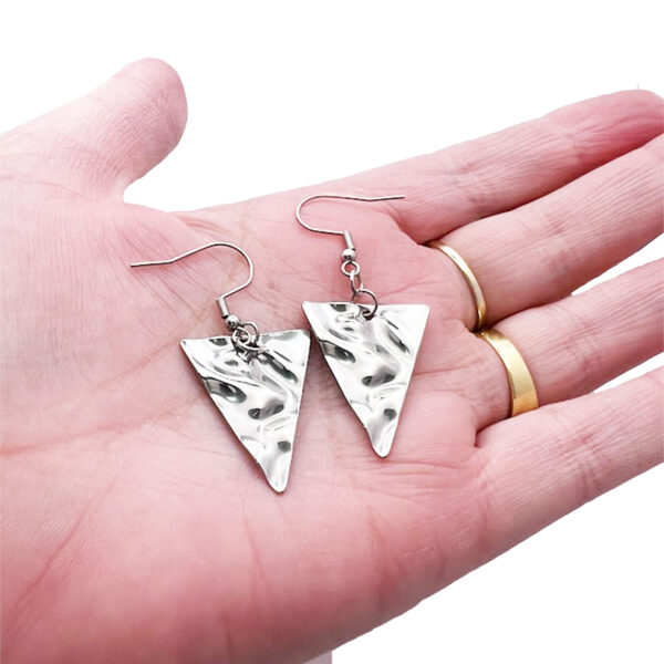 Hammered Triangle Earrings