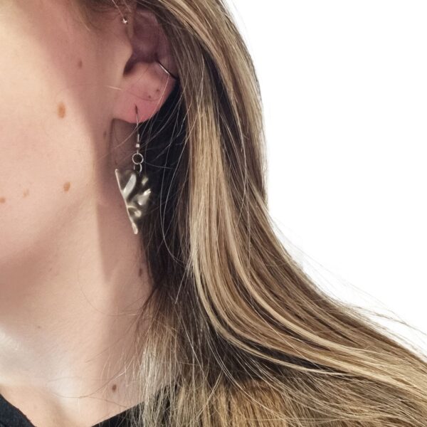 Hammered Triangle Earrings