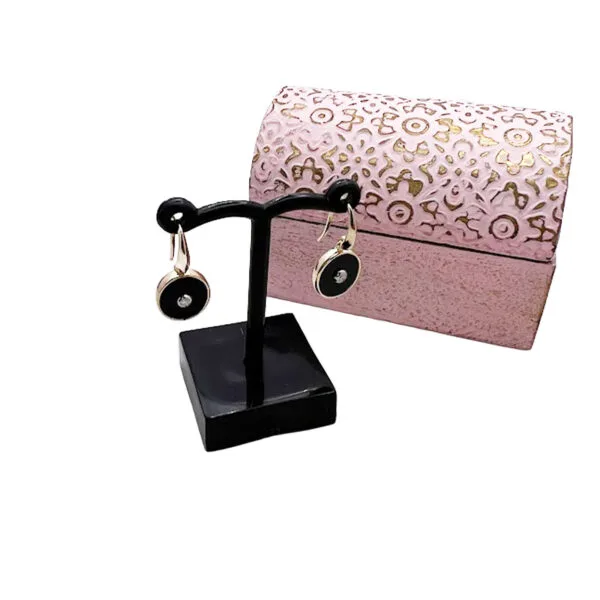 Onyx and Diamond Earrings