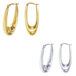 Tapered Oval Hoop Earrings