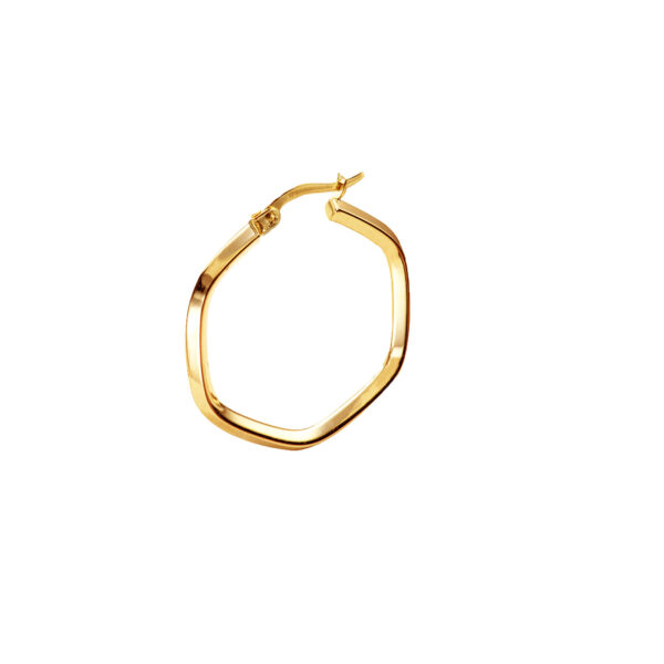 9ct Hexagon Hoop Earrings