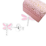 Pink Dragonfly Studs