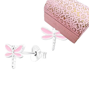 Pink Dragonfly Studs