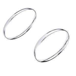 Sterling Silver Oval Bangle