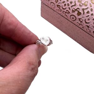 Sterling Silver Birthstone Signet Ring - Personalised Initial & Gem 13 Birthstone Signet Ring