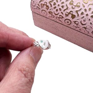 Sterling Silver Birthstone Signet Ring - Personalised Initial & Gem 12 Birthstone Signet Ring March