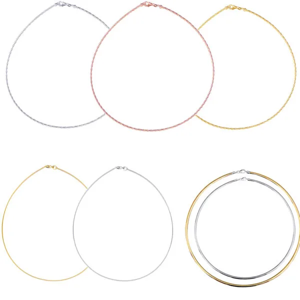 9ct Gold Omega Necklaces