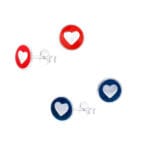 Coloured Heart Stud Earrings
