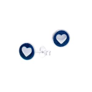 Coloured Heart Stud Earrings