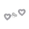 CZ Open Heart Stud Earrings