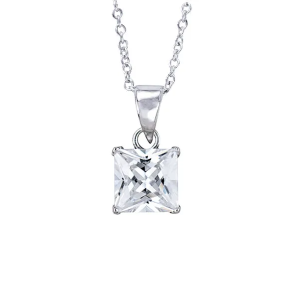 Square Cubic Zirconia Necklace