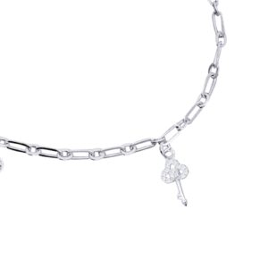 Sterling Silver Charm Bracelet Three Charms 6 Sterling Silver Charm Bracelet