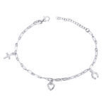 Sterling Silver Charm Bracelet 3 Charms