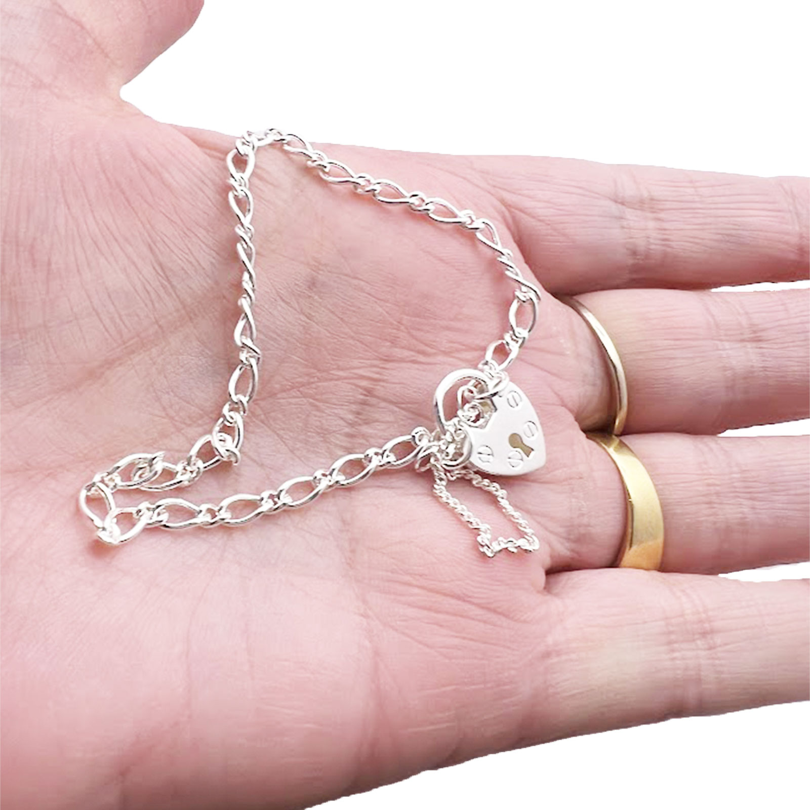 Sterling Silver Padlock Bracelet