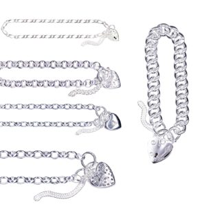 Sterling Silver Padlock Bracelet