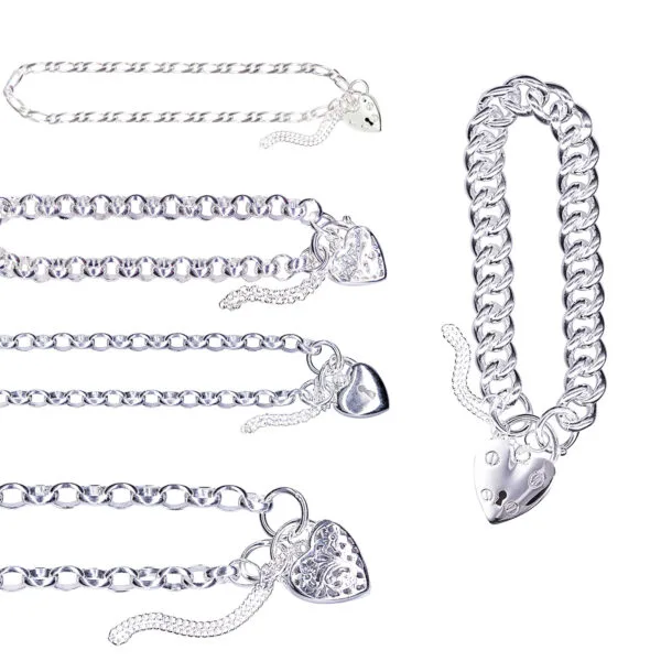 Sterling Silver Padlock Bracelet