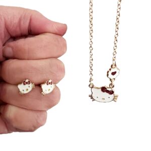 Hello Kitty Necklace and Earrings