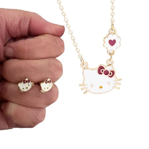 Hello Kitty Necklace and Earrings