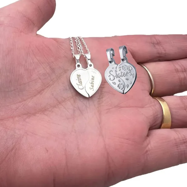 Sisters Break Apart Pendant Necklaces