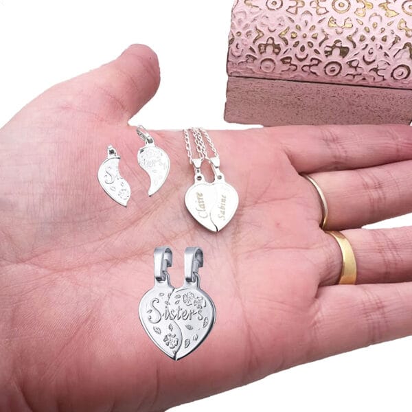 Sisters Break Apart Pendant Necklaces