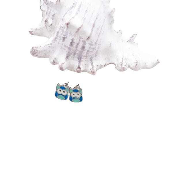 Enamel Owl Earrings