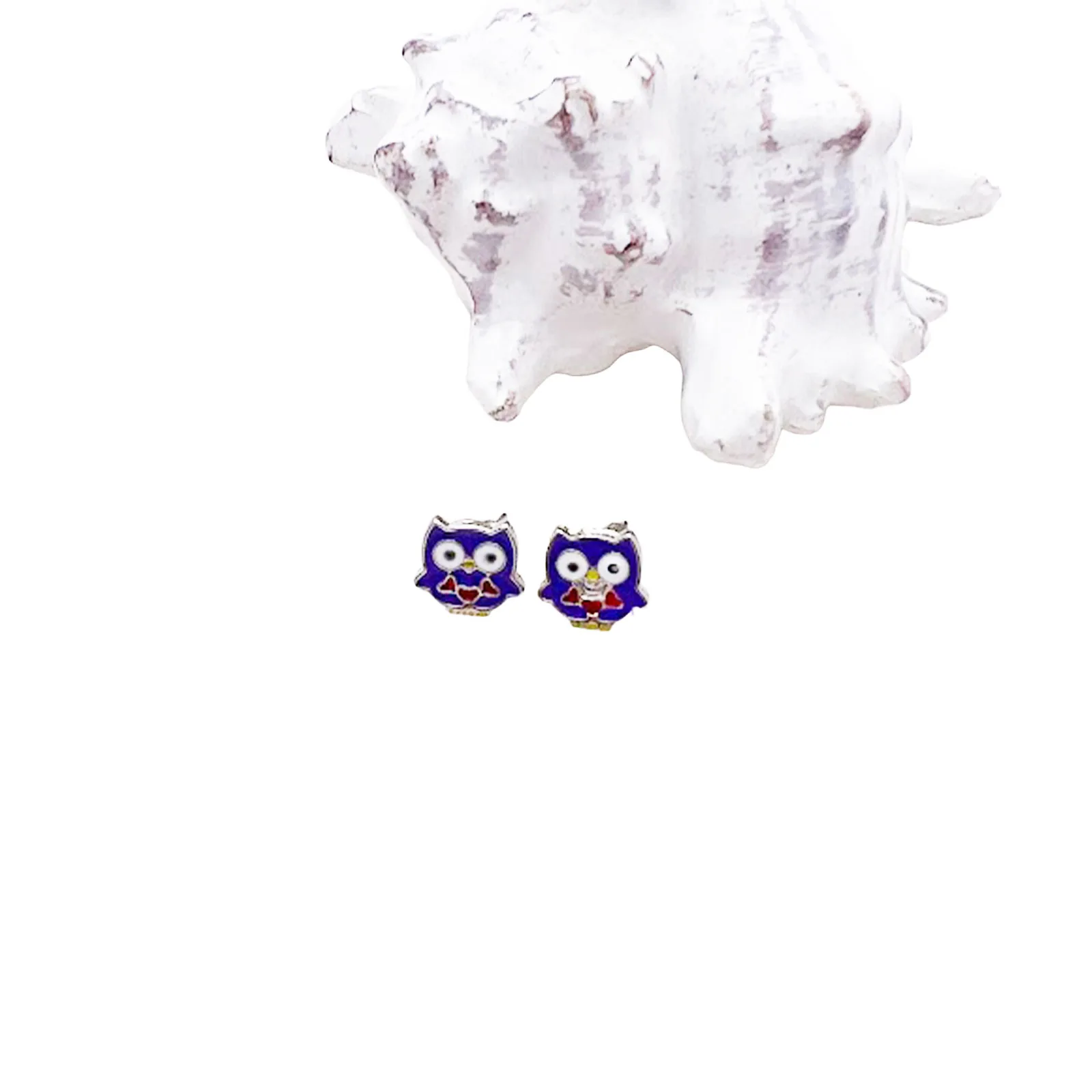 Enamel Owl Earrings