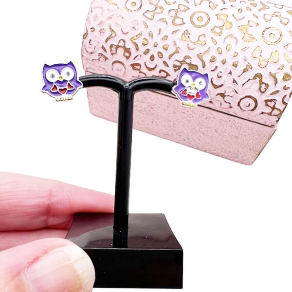Enamel Owl Earrings
