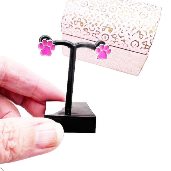 Pink Paw Earrings
