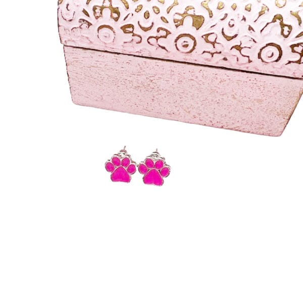 Pink Paw Earrings