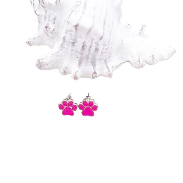 Pink Paw Earrings