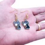 Black Cat Earrings-Earwires
