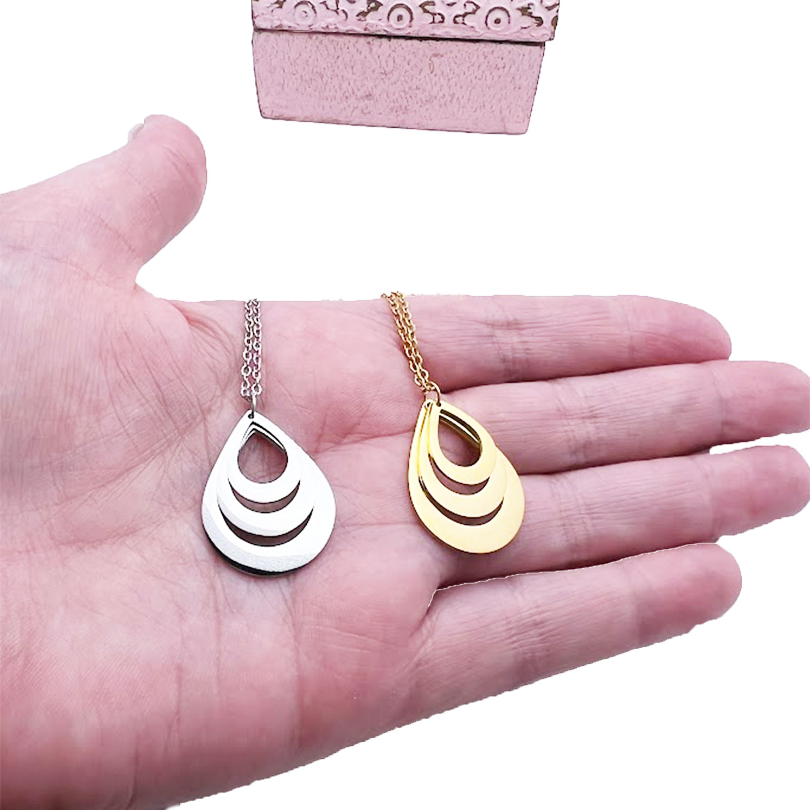 Three Layered Droplet Necklace 1 Droplet Necklace